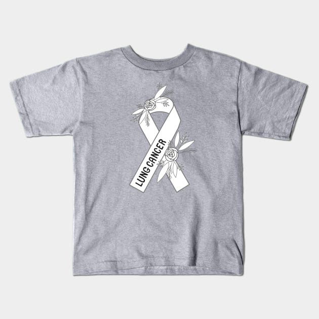 Lung Cancer Awareness Kids T-Shirt by Sloth Station